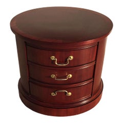 Oval Three-Drawer Nightstand Side Table by Berhardt