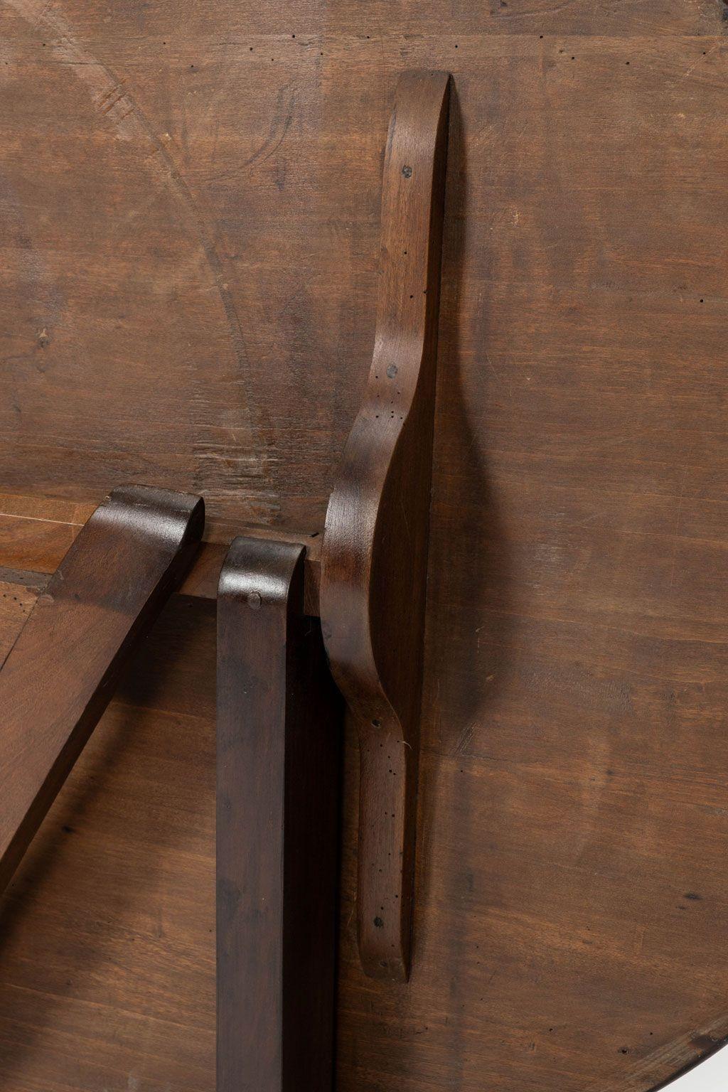 Oval Tilt-Top Walnut Table For Sale 5