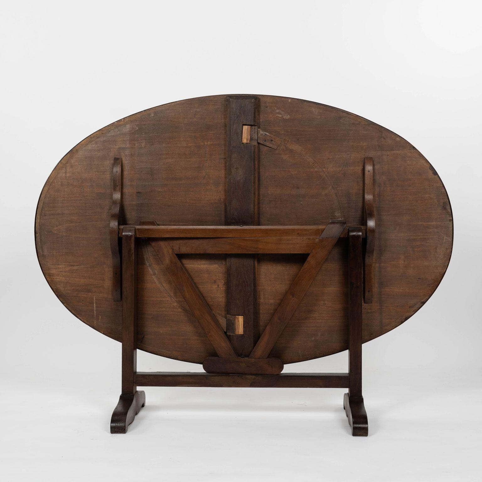 Late 19th Century Oval Tilt-Top Walnut Table For Sale
