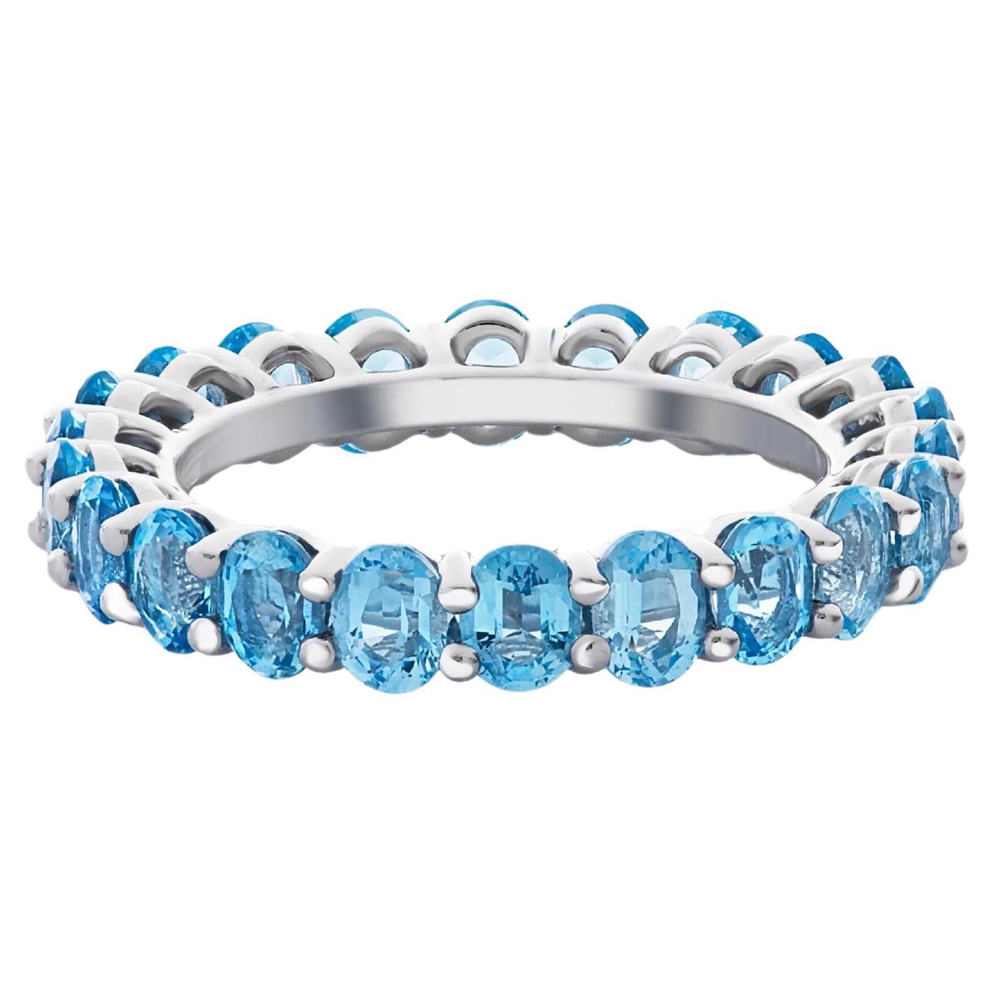 Oval Topaz Full Eternity Wedding Band