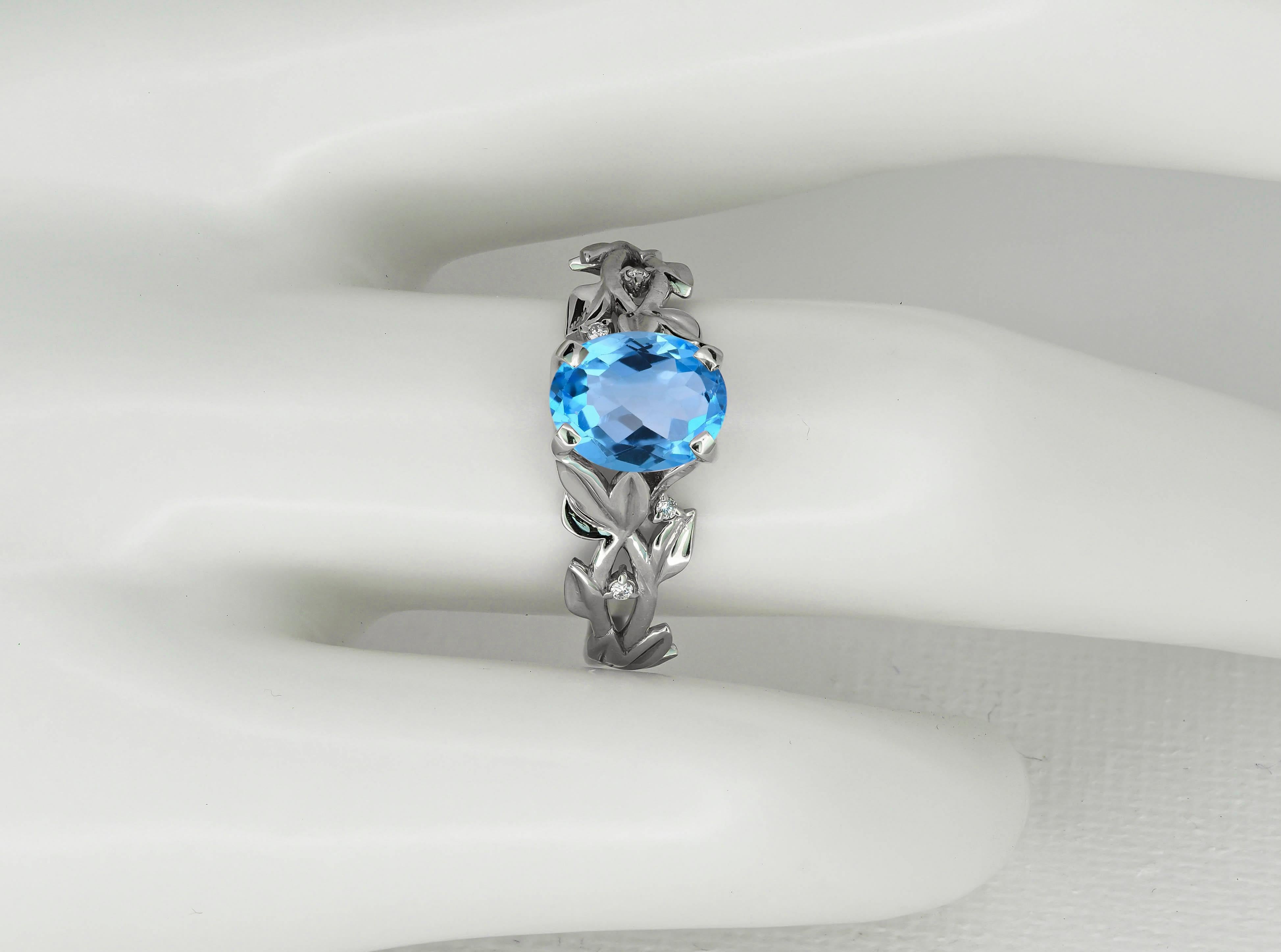 Oval Cut Oval topaz ring.  For Sale