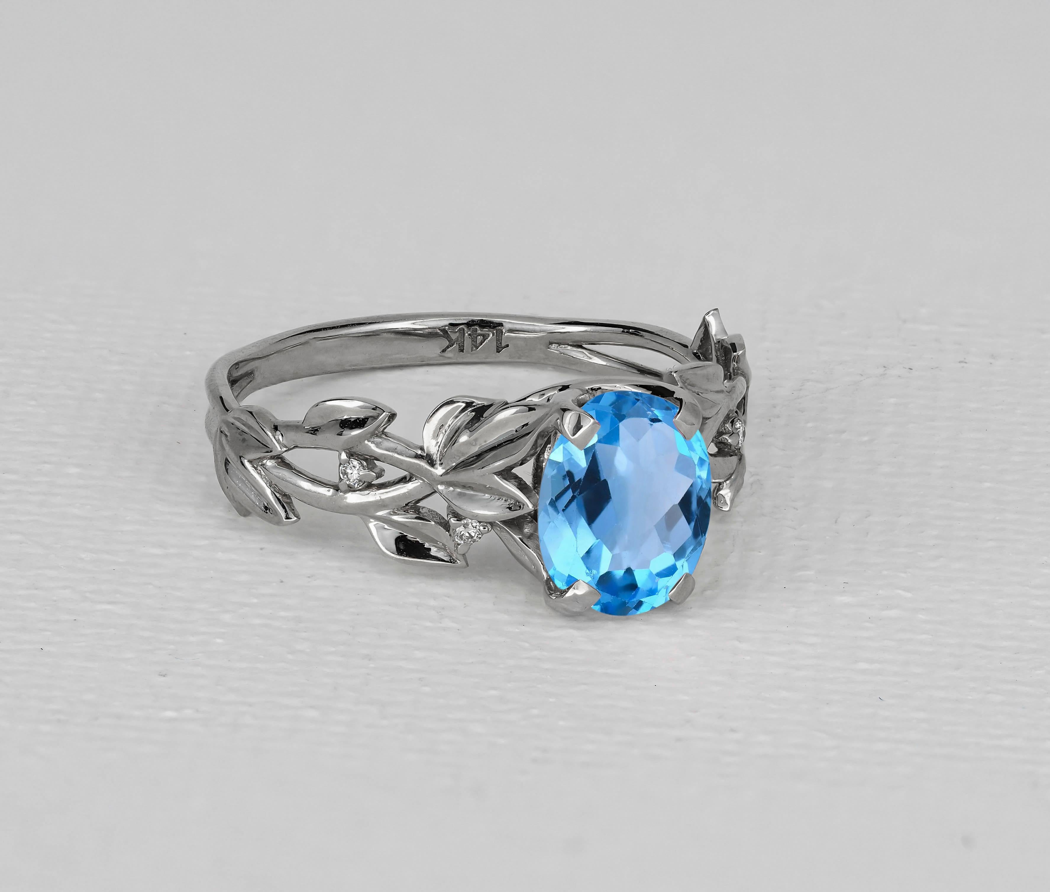 Oval topaz ring.  In New Condition For Sale In Istanbul, TR