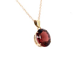 Oval Tourmaline 14K Yellow Gold Pendant