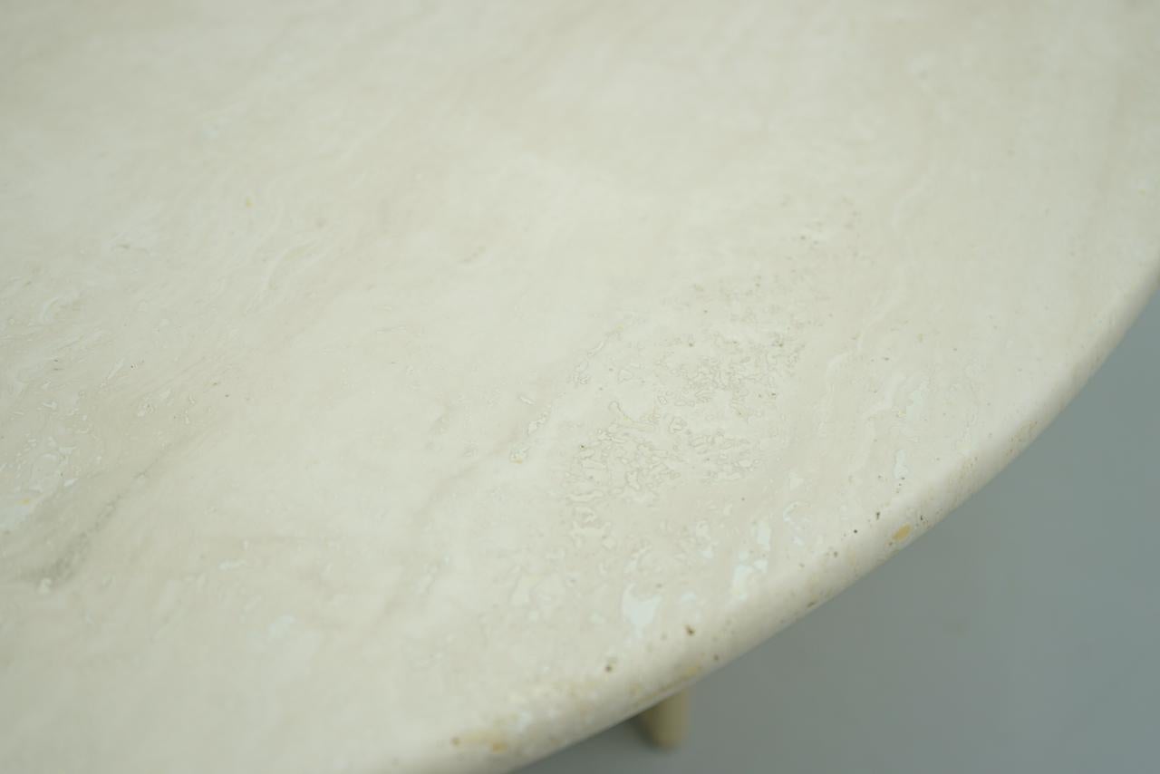 Late 20th Century Oval Travertine Coffee Table, 1970s