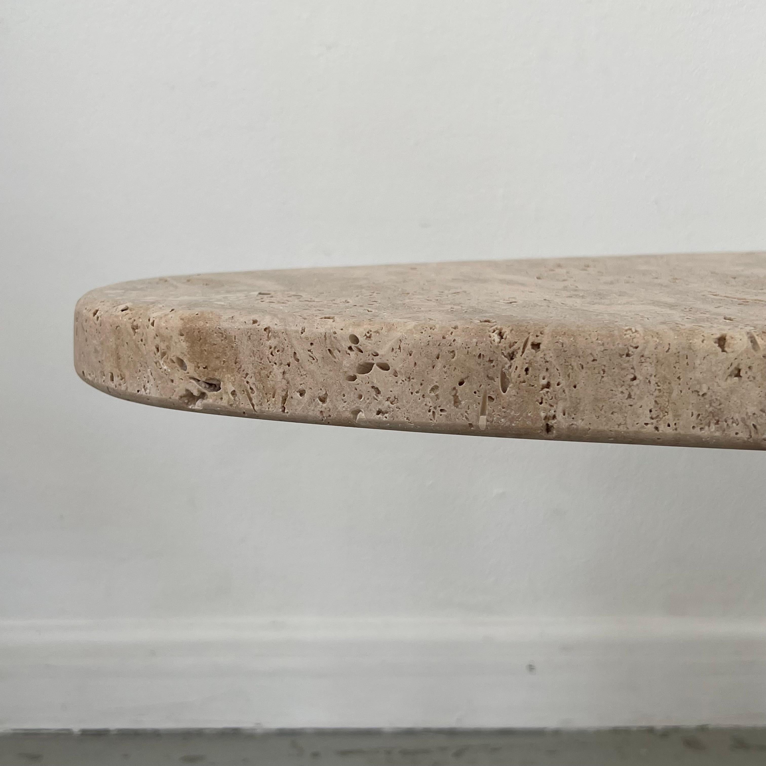 Oval travertine coffee table 7