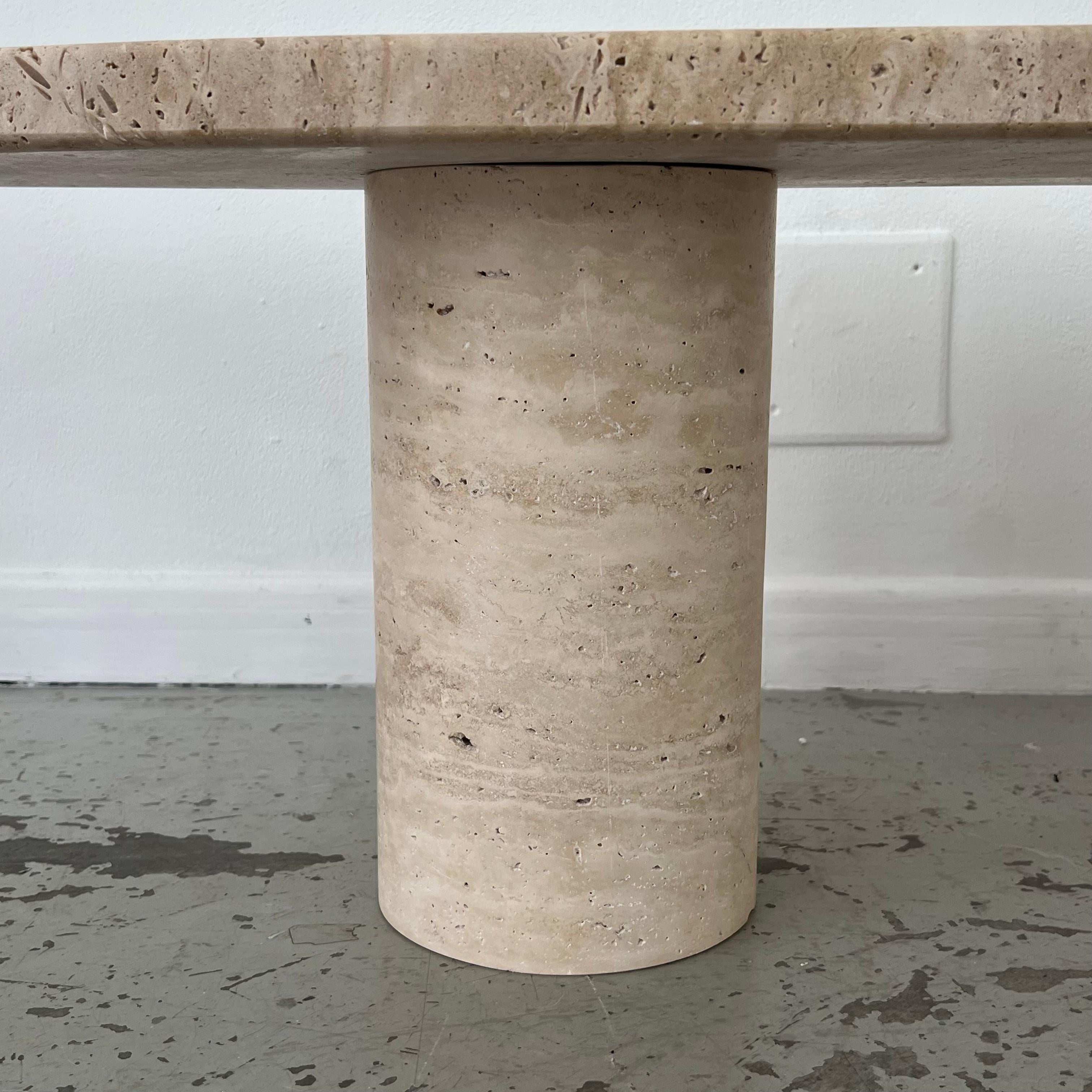 Oval travertine coffee table 3