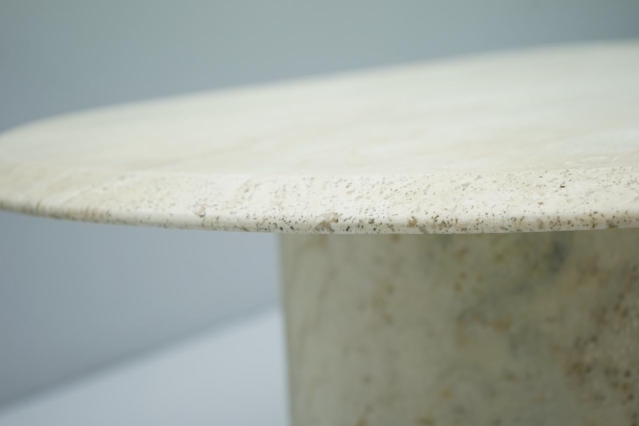 Oval Travertine Coffee Table, Italy, 1970s 1