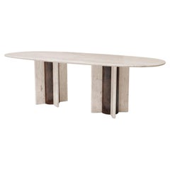 Oval Travertine Dining Table "Coloss"