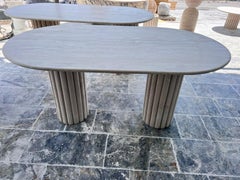 Oval Travertine Marble Dining Table - Natural Stone Conference Table