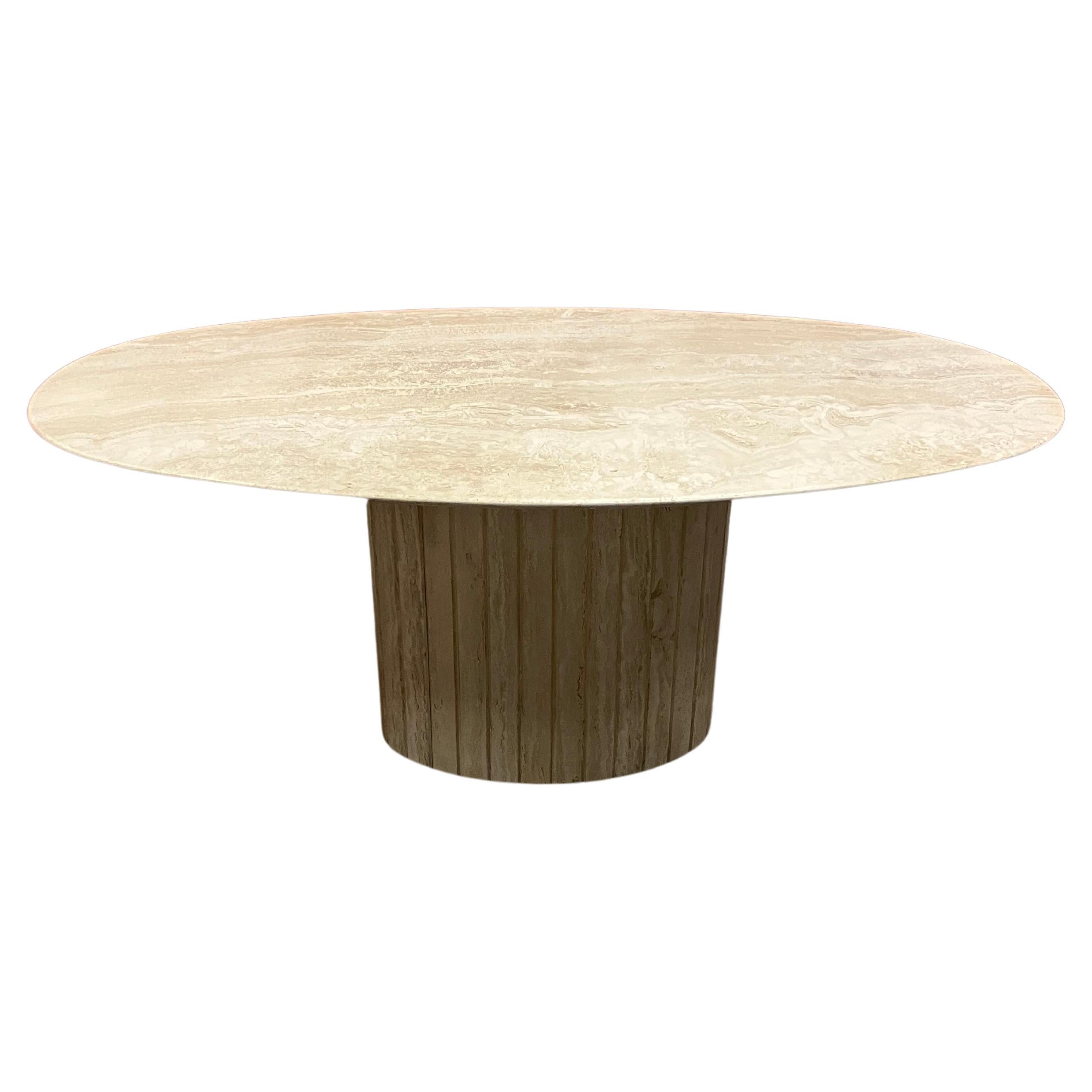Oval Travertine Marble Dining table 180 x 100 x 73