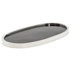 Bandeja ovalada de concha de bolígrafo con acero inoxidable pulido by Kifu Paris