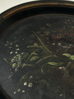 Oval Tray Painted by Theodor Phillipsen (1840-1920), Denmark C.1870.