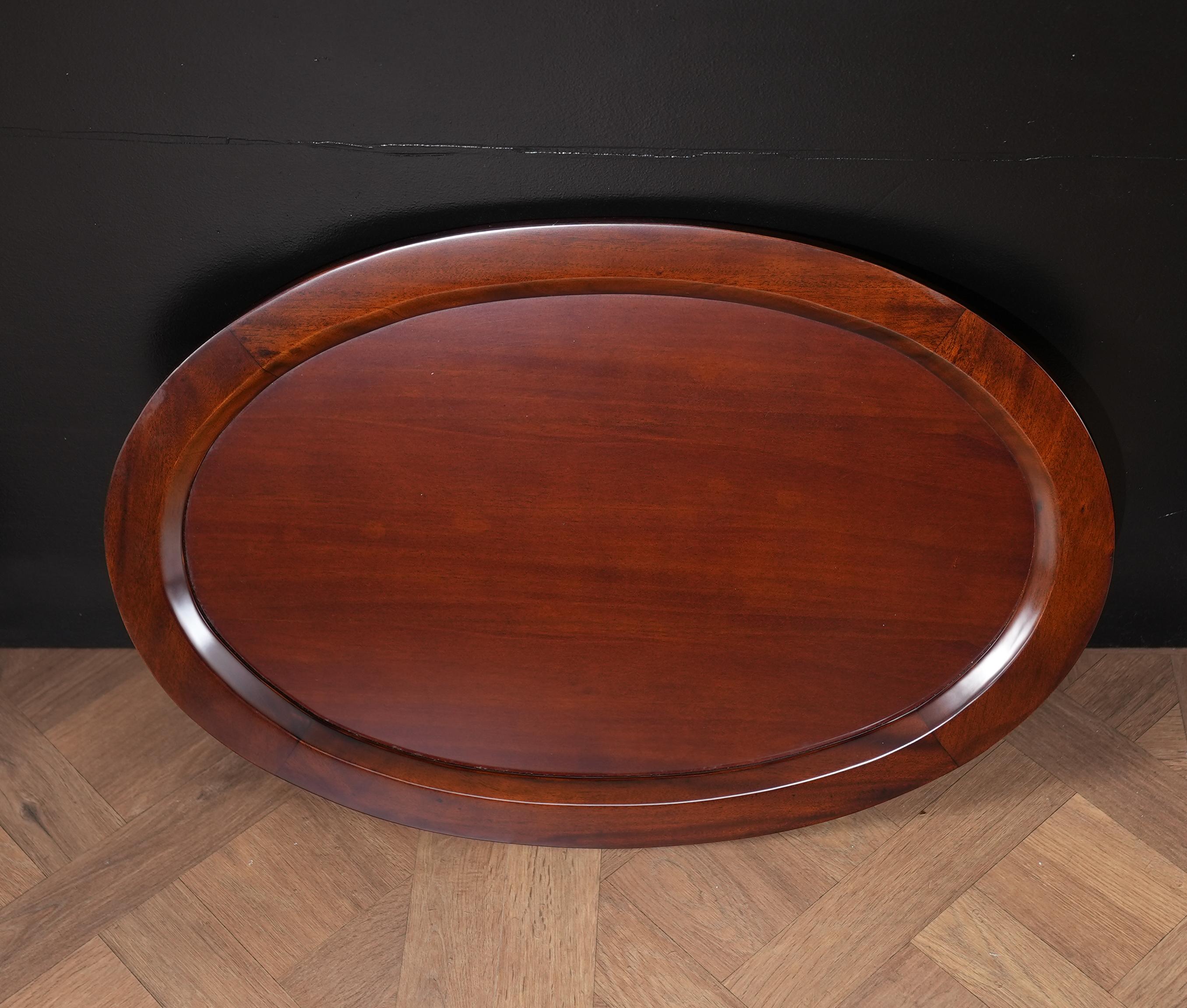 Oval Tray Top Mahogany Display Table For Sale 3