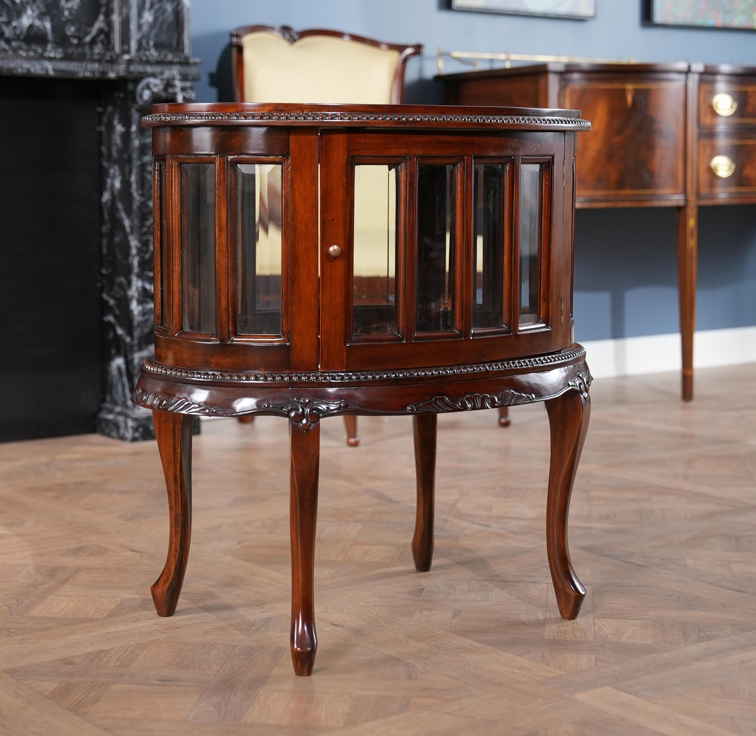 Renaissance Oval Tray Top Mahogany Display Table For Sale