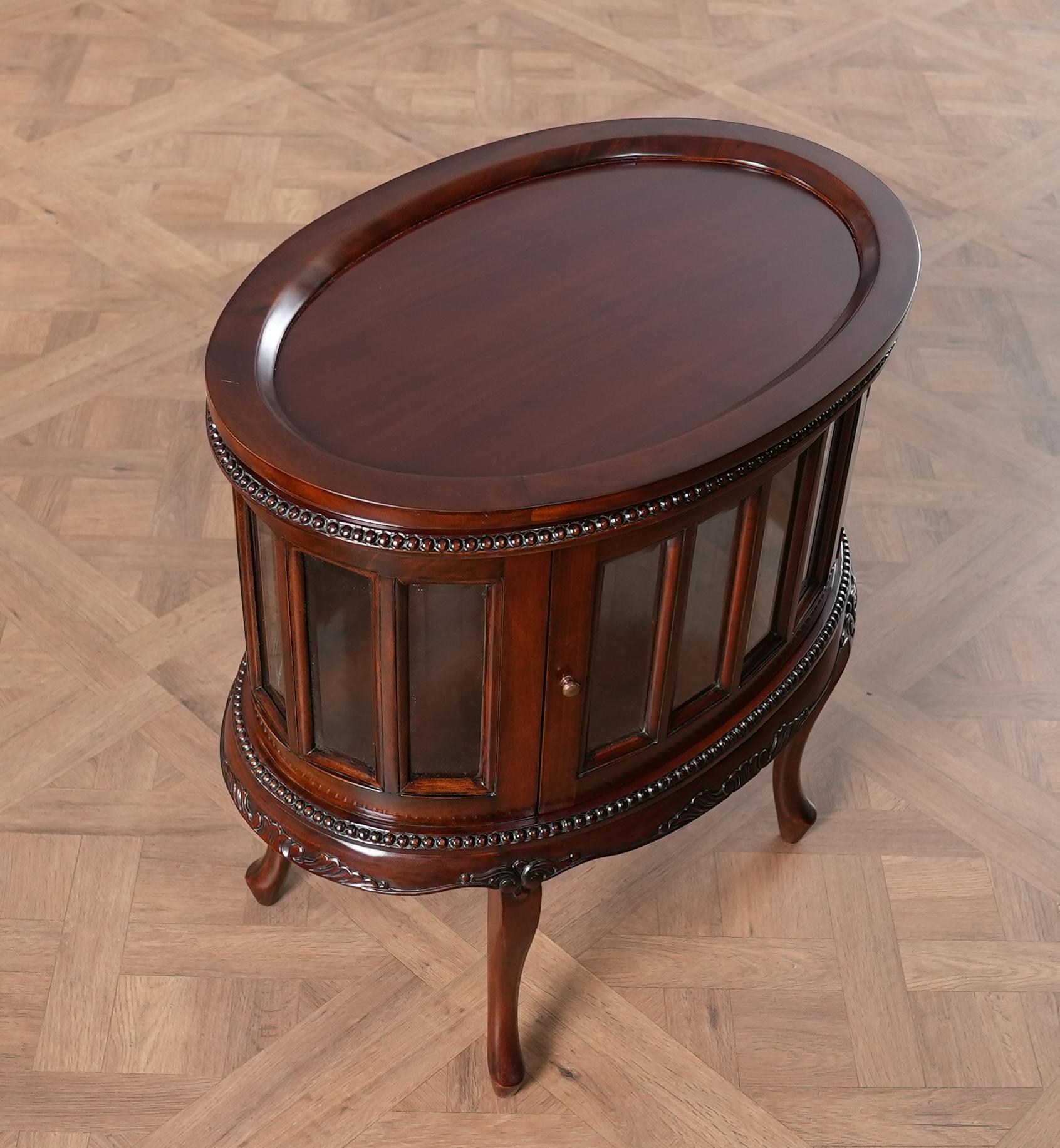Oval Tray Top Mahogany Display Table For Sale 2