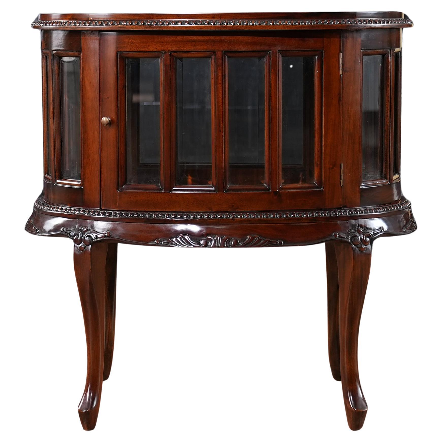 Oval Tray Top Mahogany Display Table For Sale