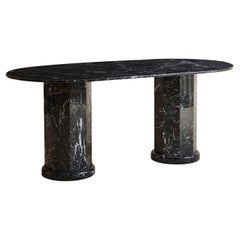 Oval Trevi Dining Table in Nero Marquina by South Loop Loft