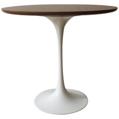 Oval Tulip Side Table with Wooden Teak Top 1960s by Maurice Burke for Arkana