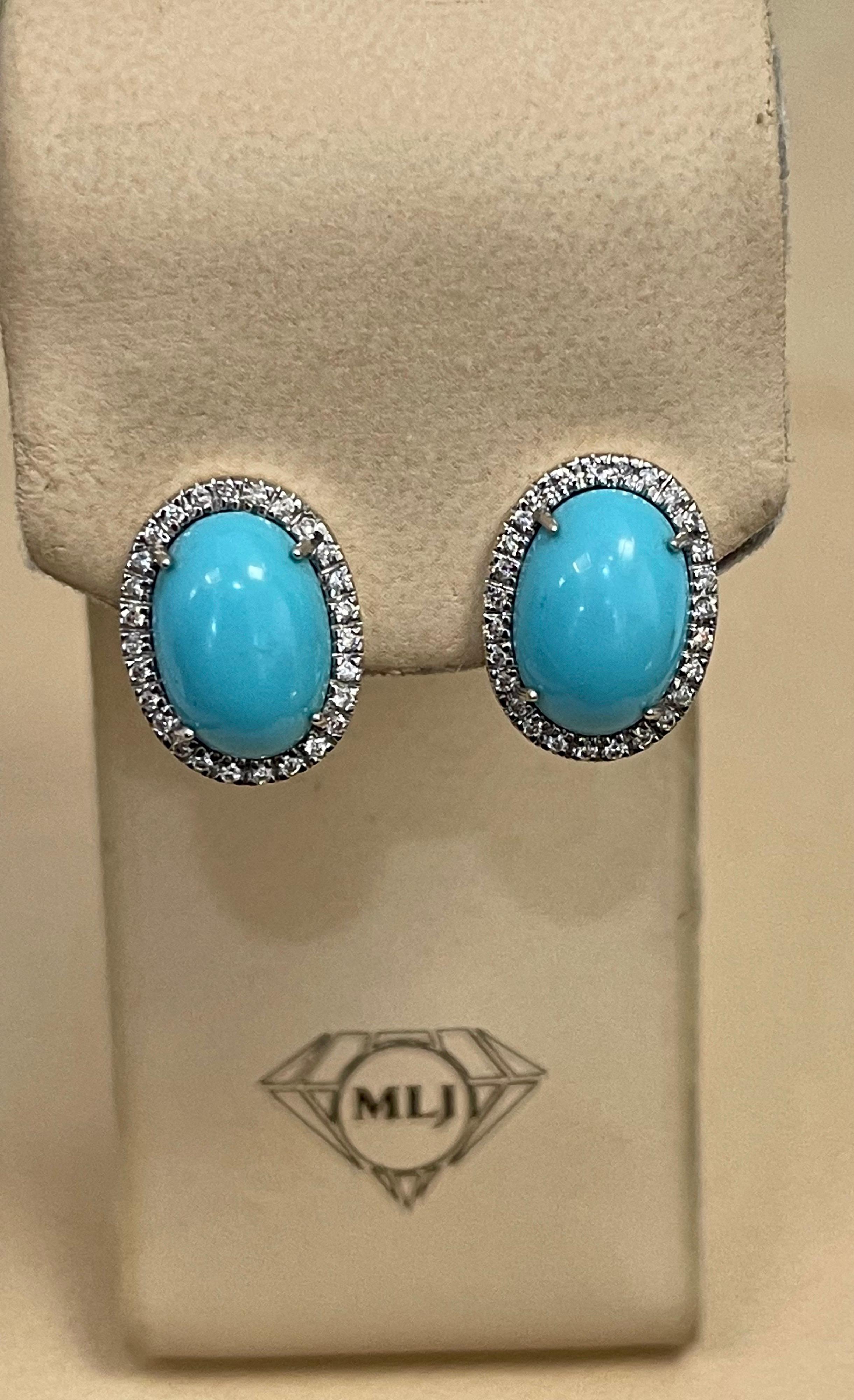 oval turquoise earrings