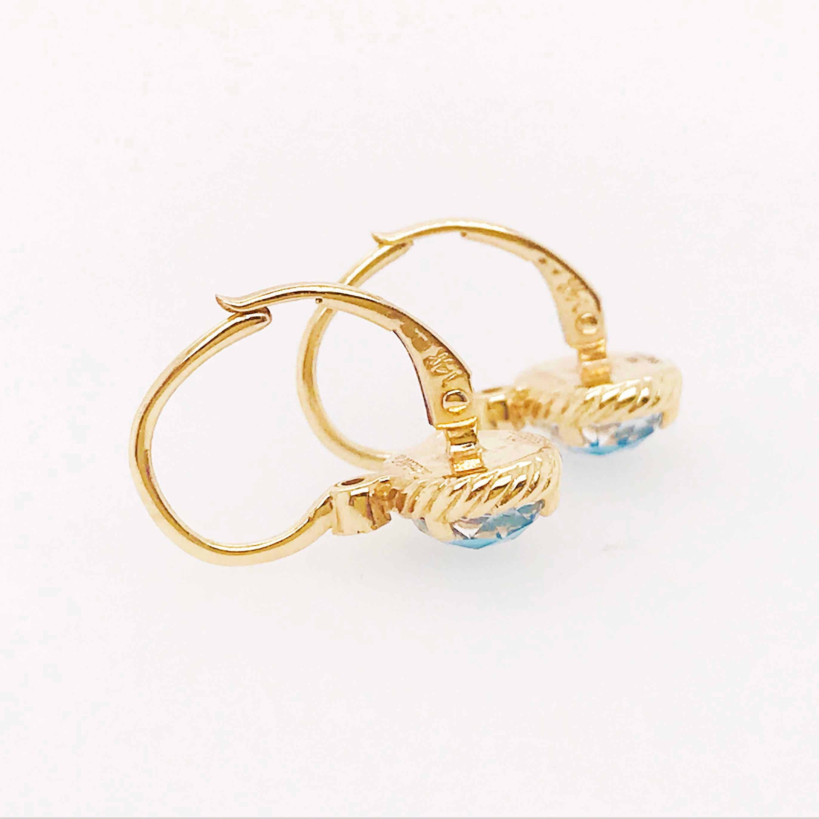 Oval Turquoise Rock Crystal & Diamond Earring Dangles in 14 Karat Gold Turquoise For Sale 4