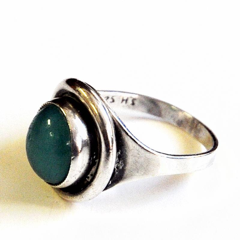 Mid-20th Century Oval Turquoise Stone Silvering by Sven Holmström, 1950s, Sweden