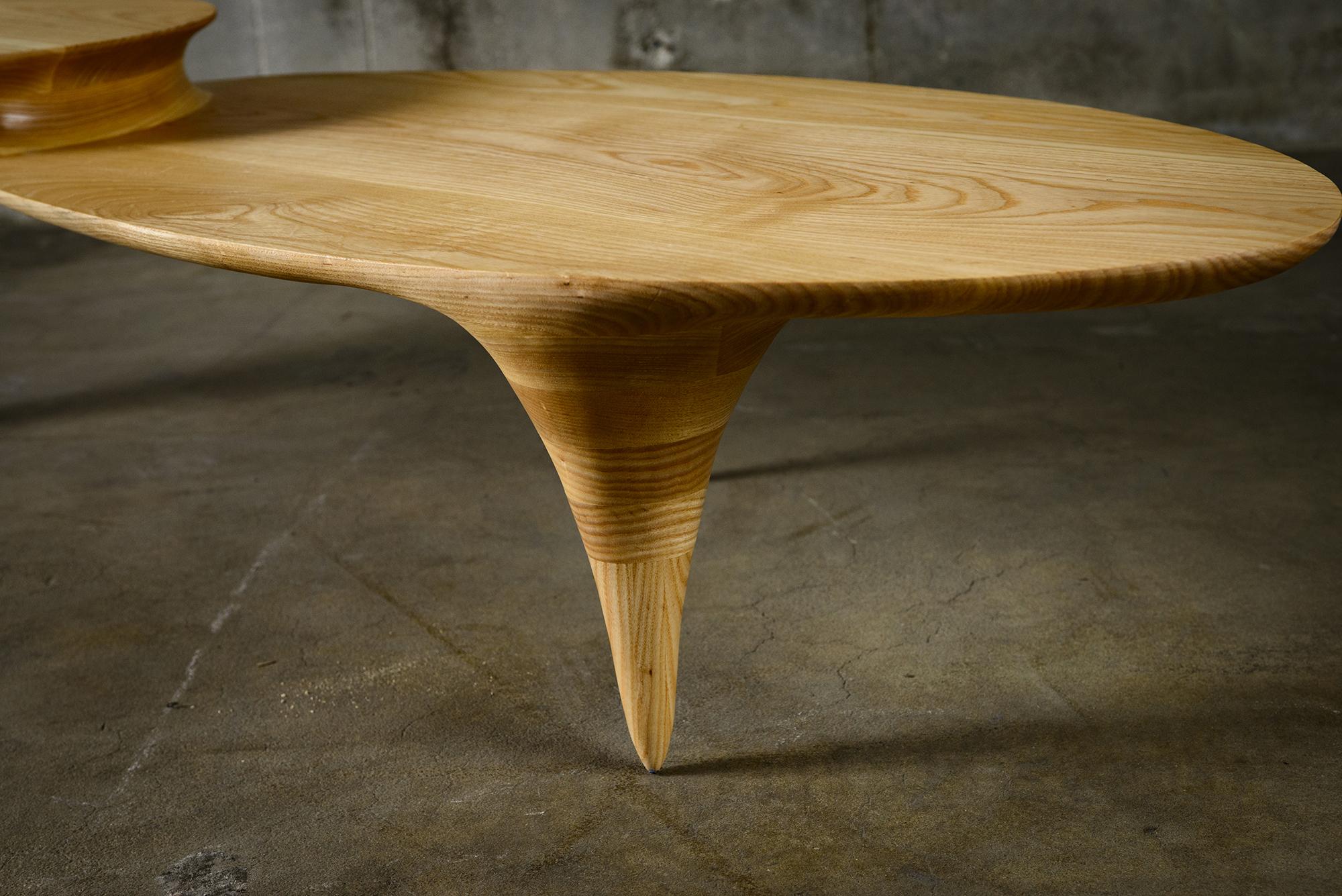 Oval Two-Tiered Coffee Table by Michael Wilson In Excellent Condition In Los Angeles, CA