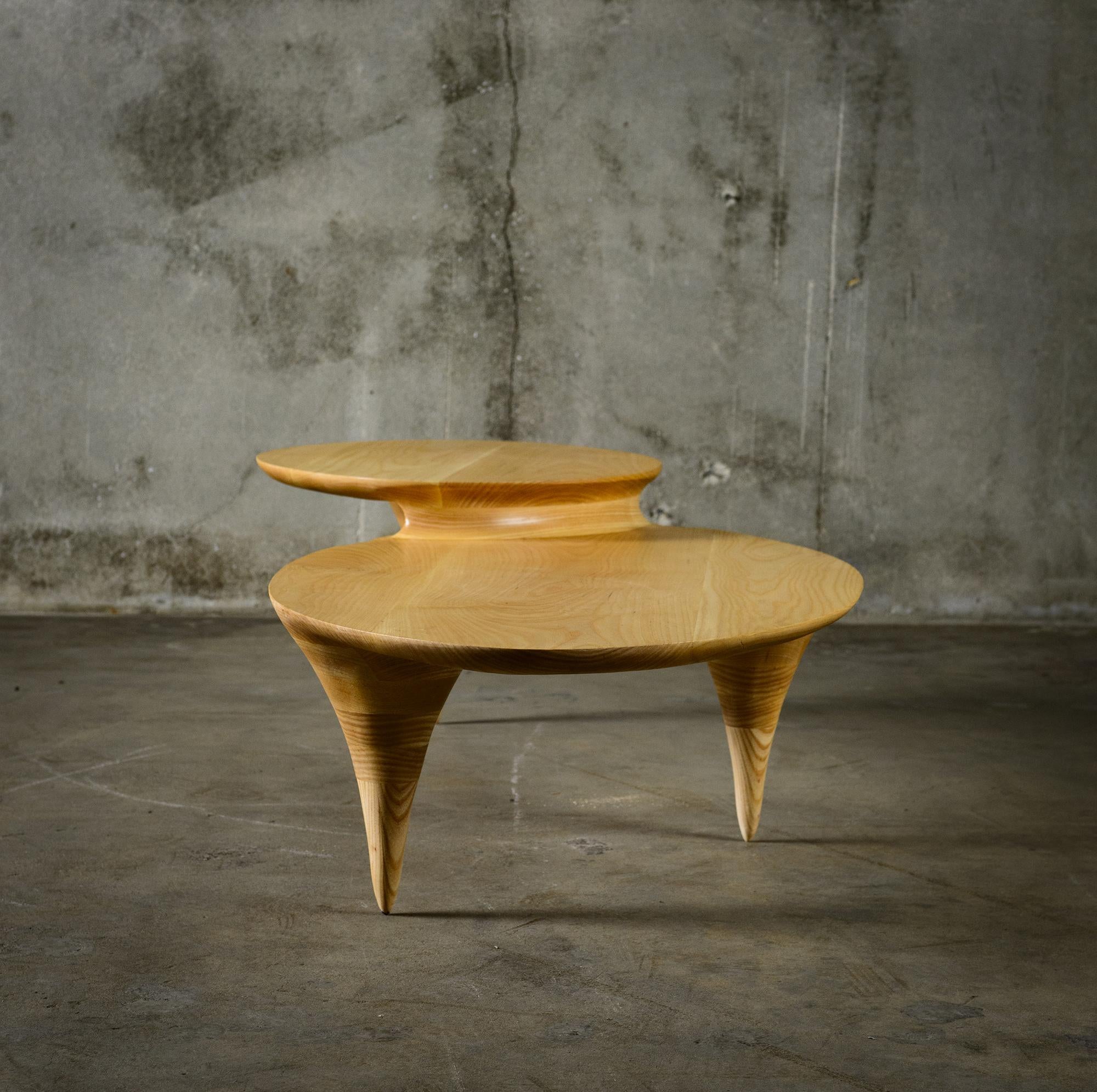 Contemporary Oval Two-Tiered Coffee Table by Michael Wilson
