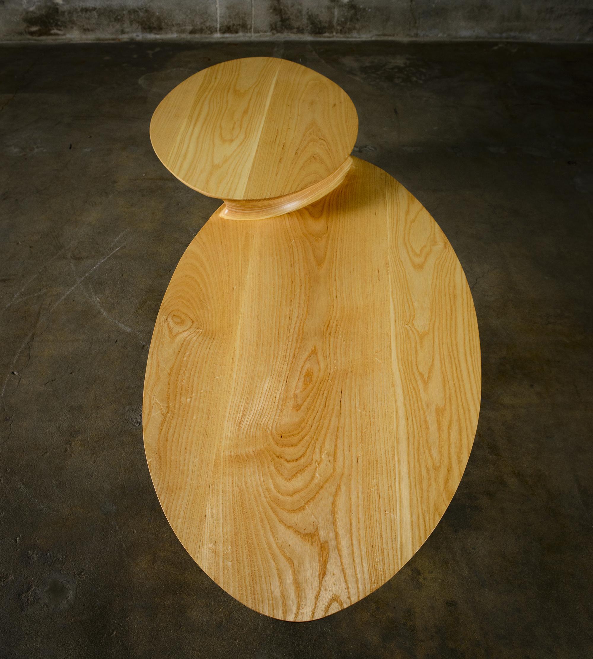 Wood Oval Two-Tiered Coffee Table by Michael Wilson