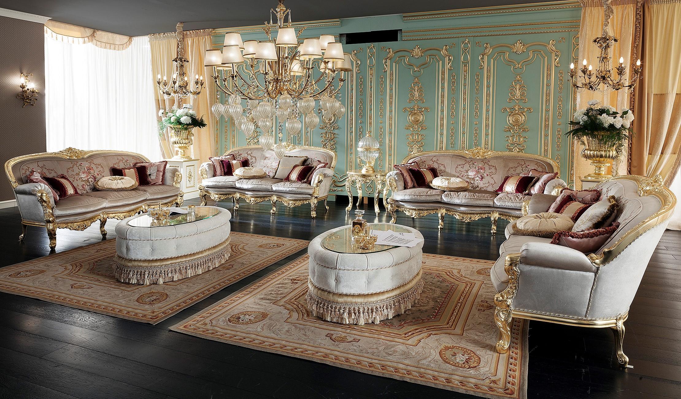 Moderne Table basse ovale tapissée par Modenese Luxury Interiors en vente
