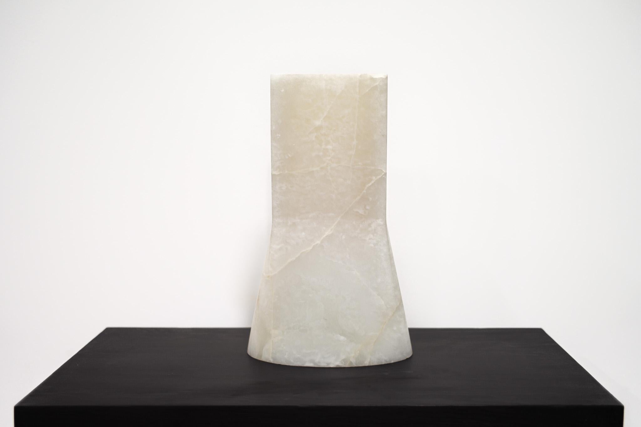Oval Vase by Lucas Tyra Morten
2021
Limited edition of 10
Dimensions: W 30 x D 16 x H 50 cm
Material: Natural onyx stone

Occupying the liminal space between art and design, the multidisciplinary atelier of Lucas and Tyra Morten is a small scale