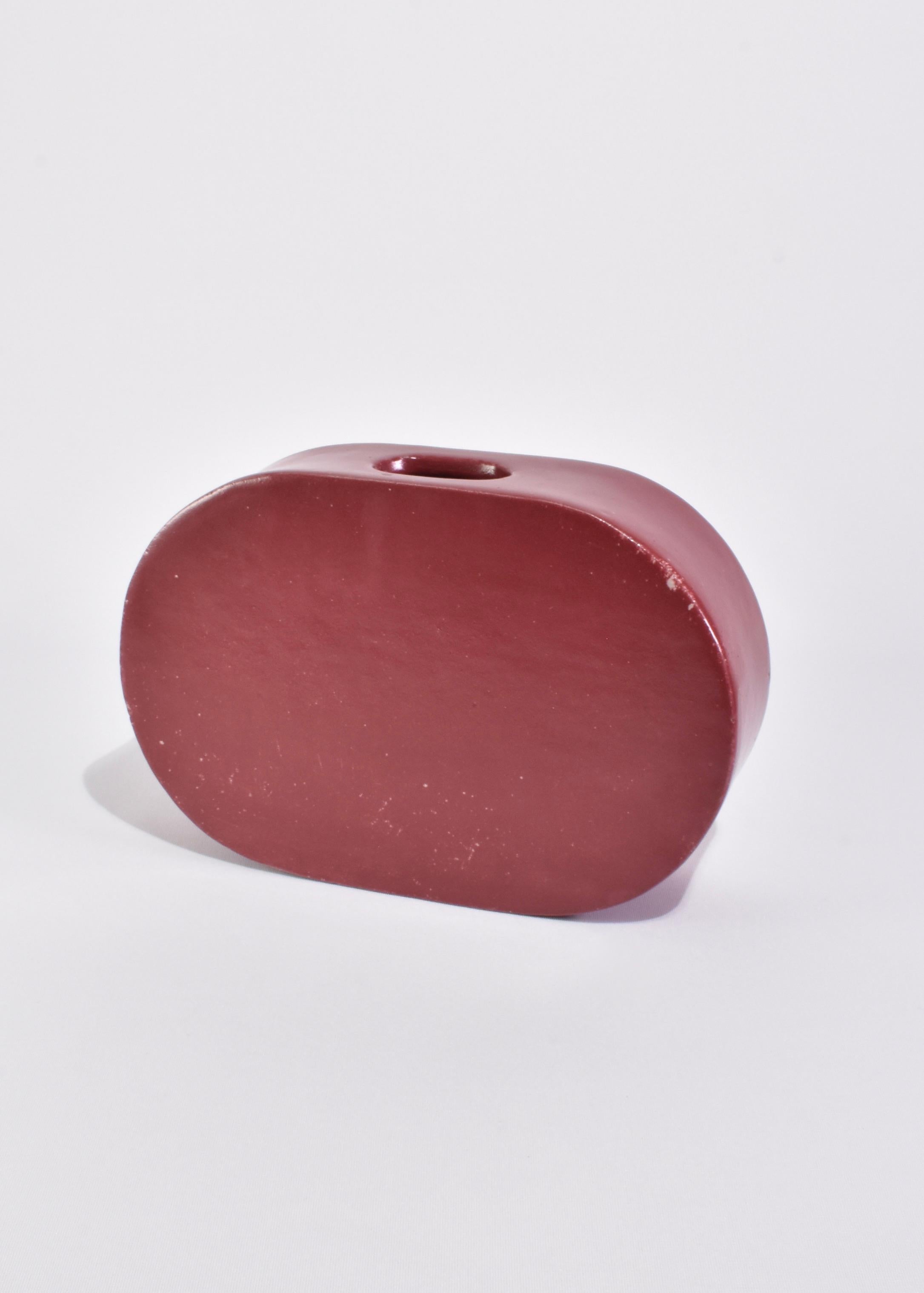 Smaltato Vaso ovale rosso in vendita