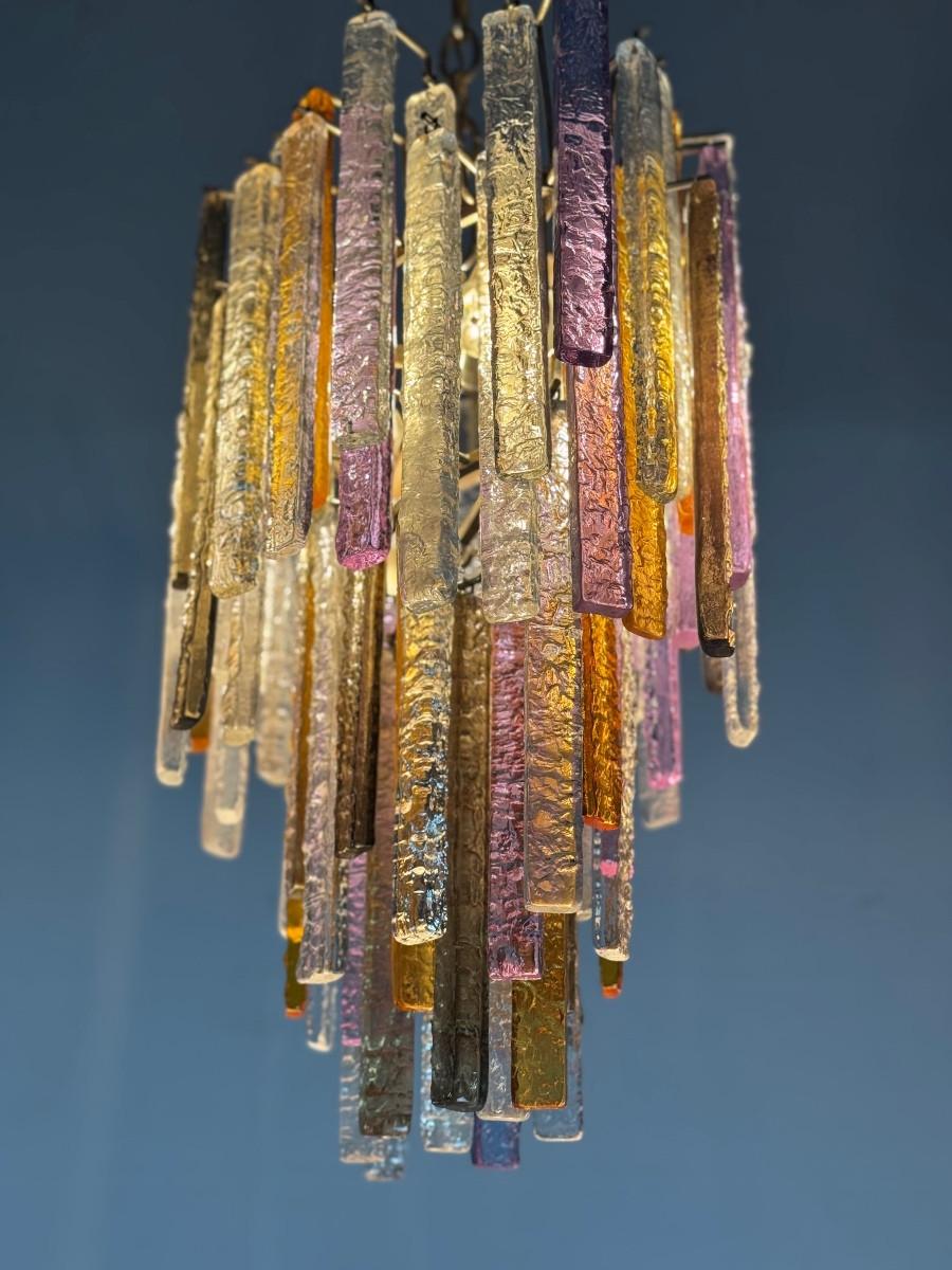 Oval Venetian chandelier in Murano glass, circa 1950, Venini For Sale 6
