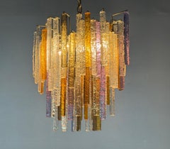 Oval Venetian chandelier in Murano glass, circa 1950, Venini