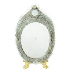 Oval Venetian Murano Floral Glass Framed Dressing Mirror, Late 19th Century