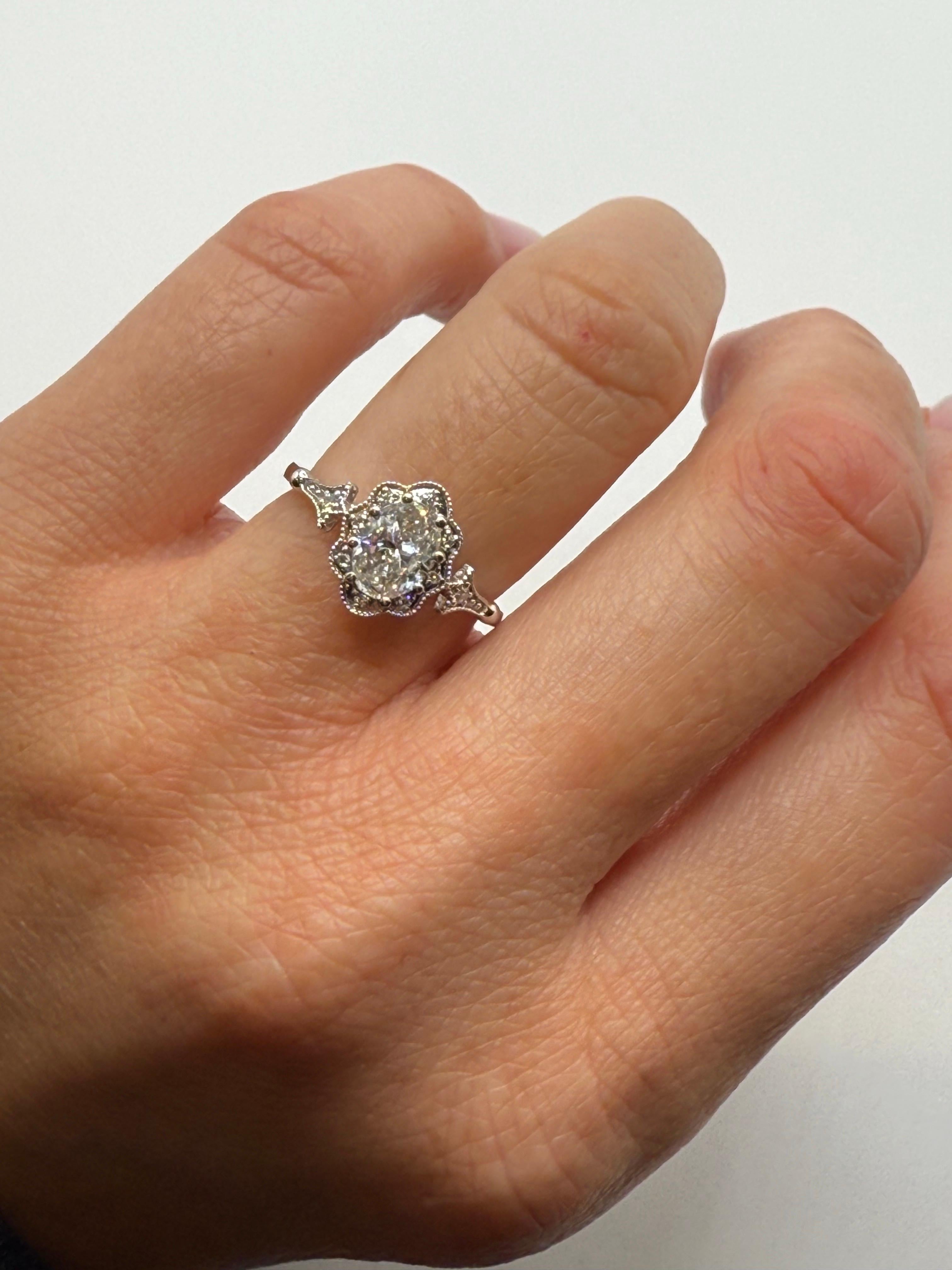Unique Victorian style diamond ring made in 14KT gold, total weight of diamonds 0.95 carats. Size is 6, can be re-sized. Diamonds are VS-SI.

WHAT YOU GET AT STAMPAR JEWELERS:
Stampar Jewelers, located in the heart of Jupiter, Florida, is a custom