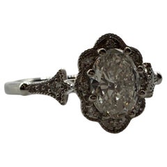 Ovaler viktorianischer Diamantring 14KT Gold