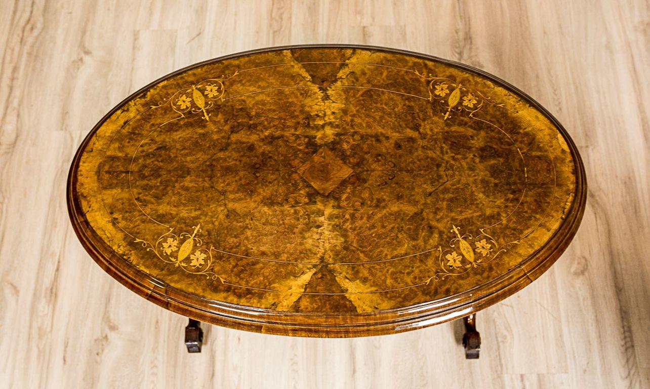 English Oval Victorian Table from the Mid-19th Century