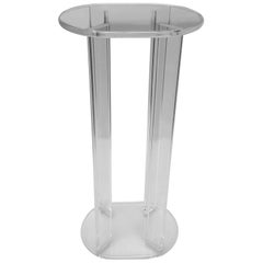 Oval Vintage Mid-Century Modern Lucite Pedestal
