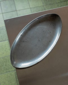 Oval Vintage Pewter Tray by Just Andersen Art Deco Denmark, 1930s