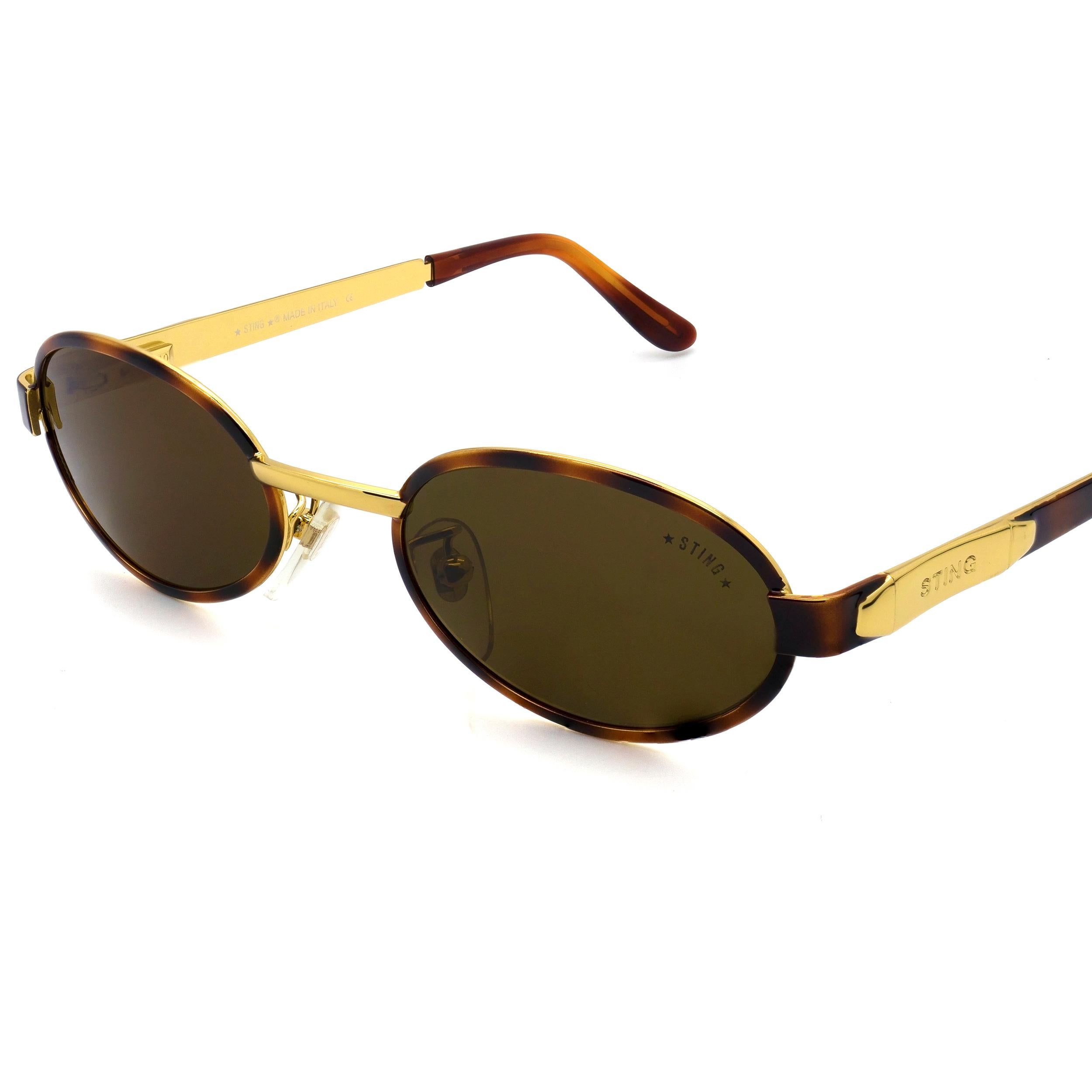 Marron Lunettes de soleil ovales vintage par Sting, Italie  en vente