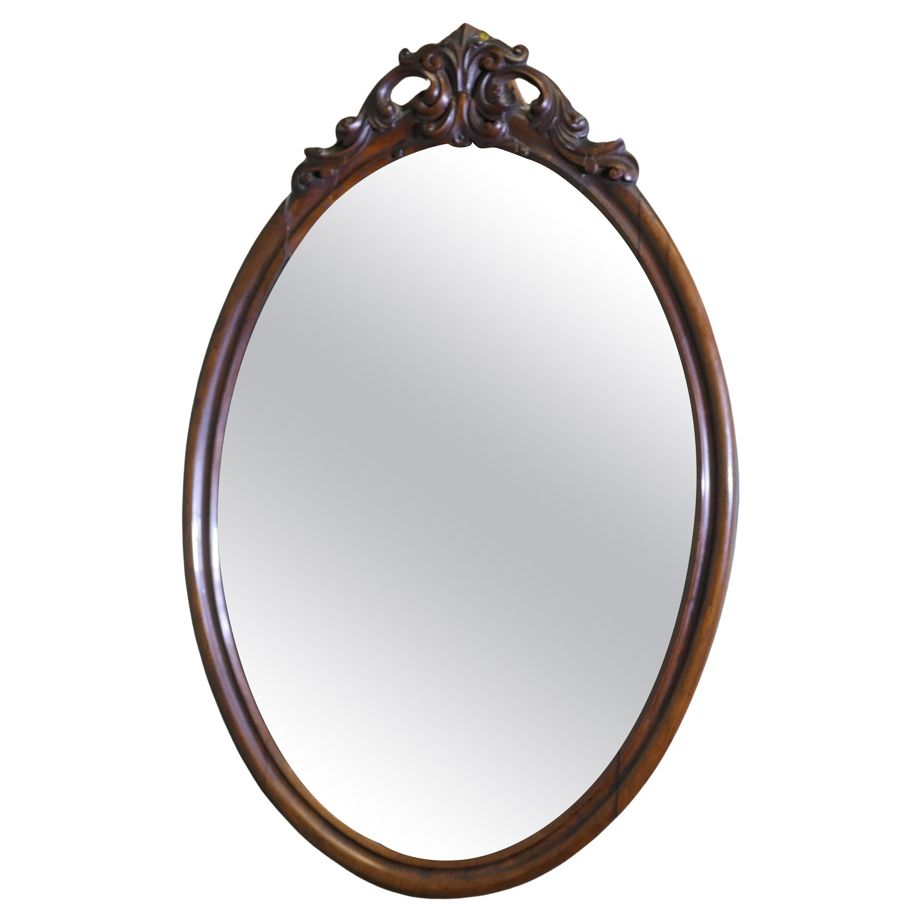 Oval Wall Hanging Mirror  A lovely piece For Sale