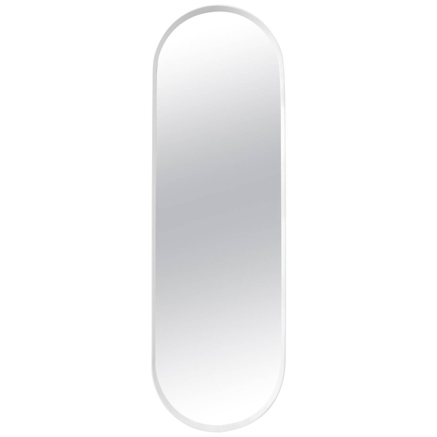 Oval Wall Mirror by Norm Architects in White Frame For Sale