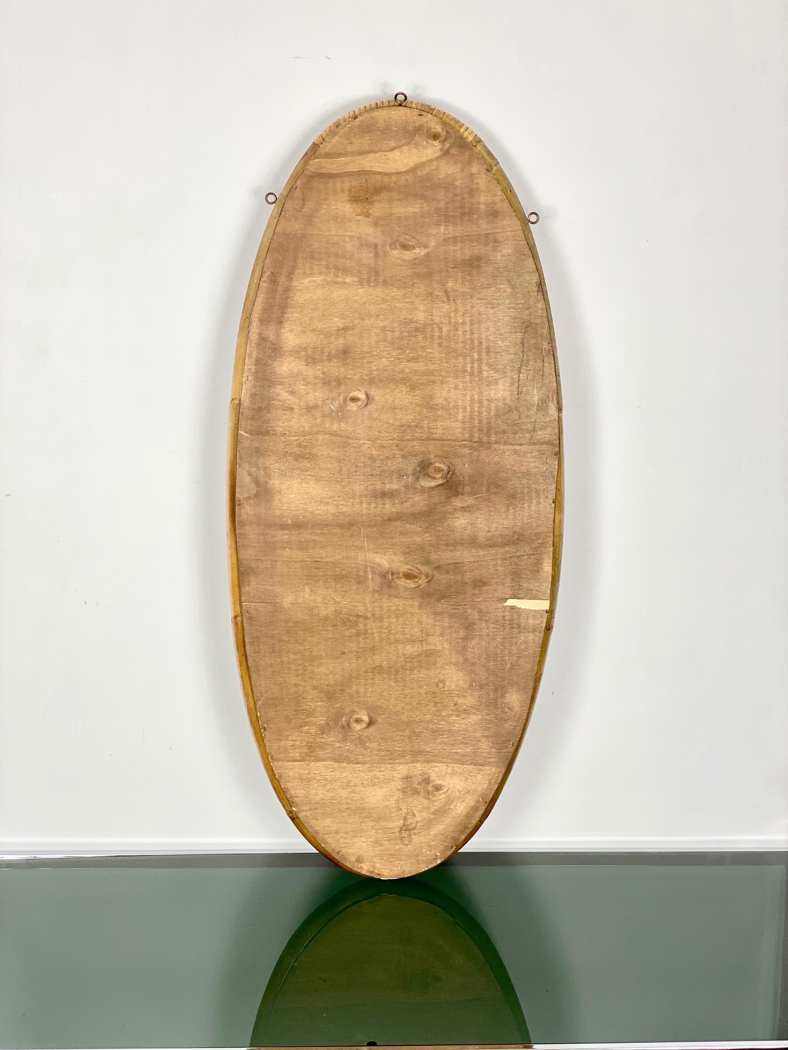 bamboo oval mirror