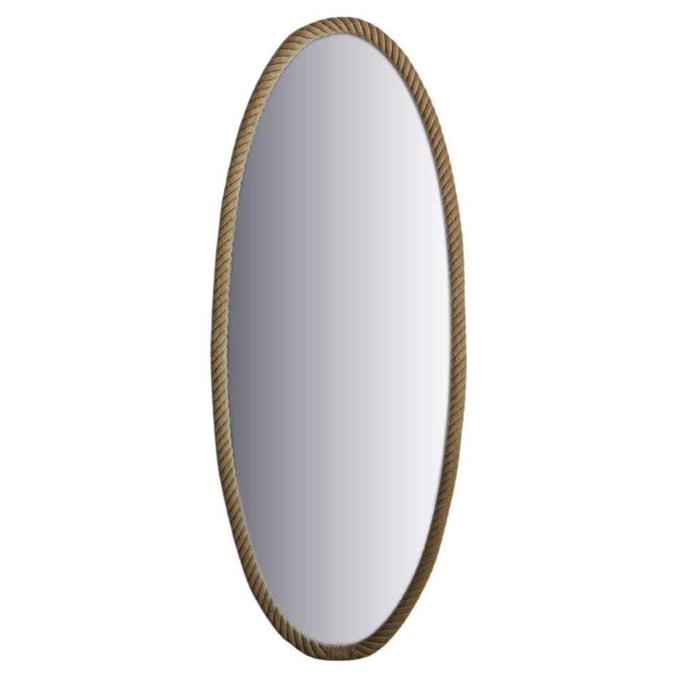 Oval Wall Mirror With Rope Frame, France 1970s For Sale at 1stDibs