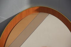 Oval Wall Mirror Wood Aluminum Golden Crystal Different Color, Italian, 1960