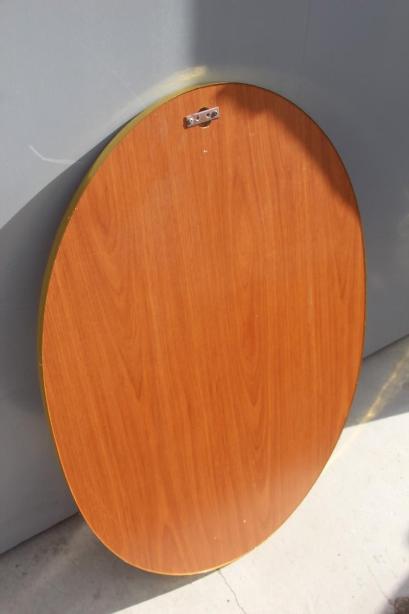 Oval Wall Mirror Wood Aluminum Golden Crystal Different Color, Italian, 1960 For Sale 1