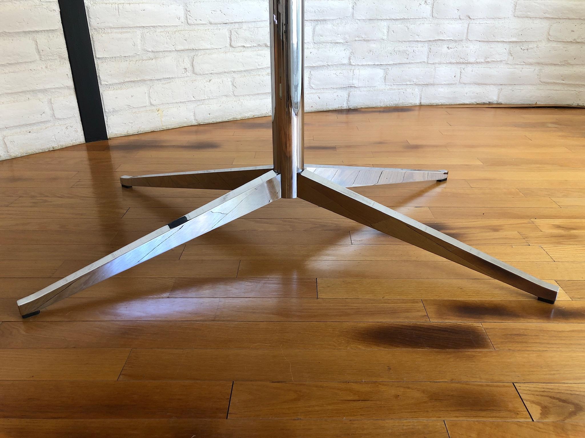 Oval Walnut and Chrome Dining Table by Florence Knoll 2