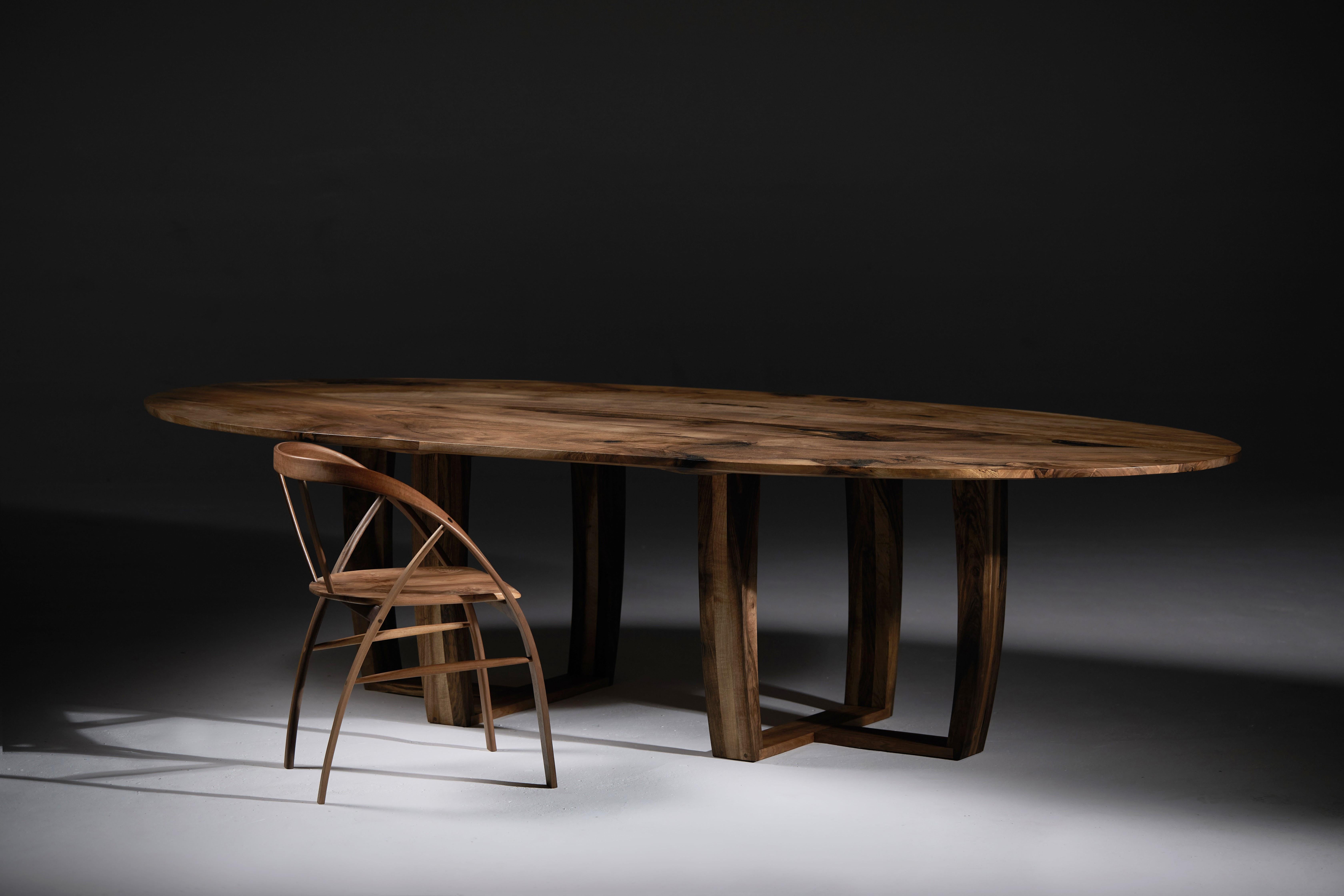 Oval Walnut Dining Table by Jonathan Field For Sale 4