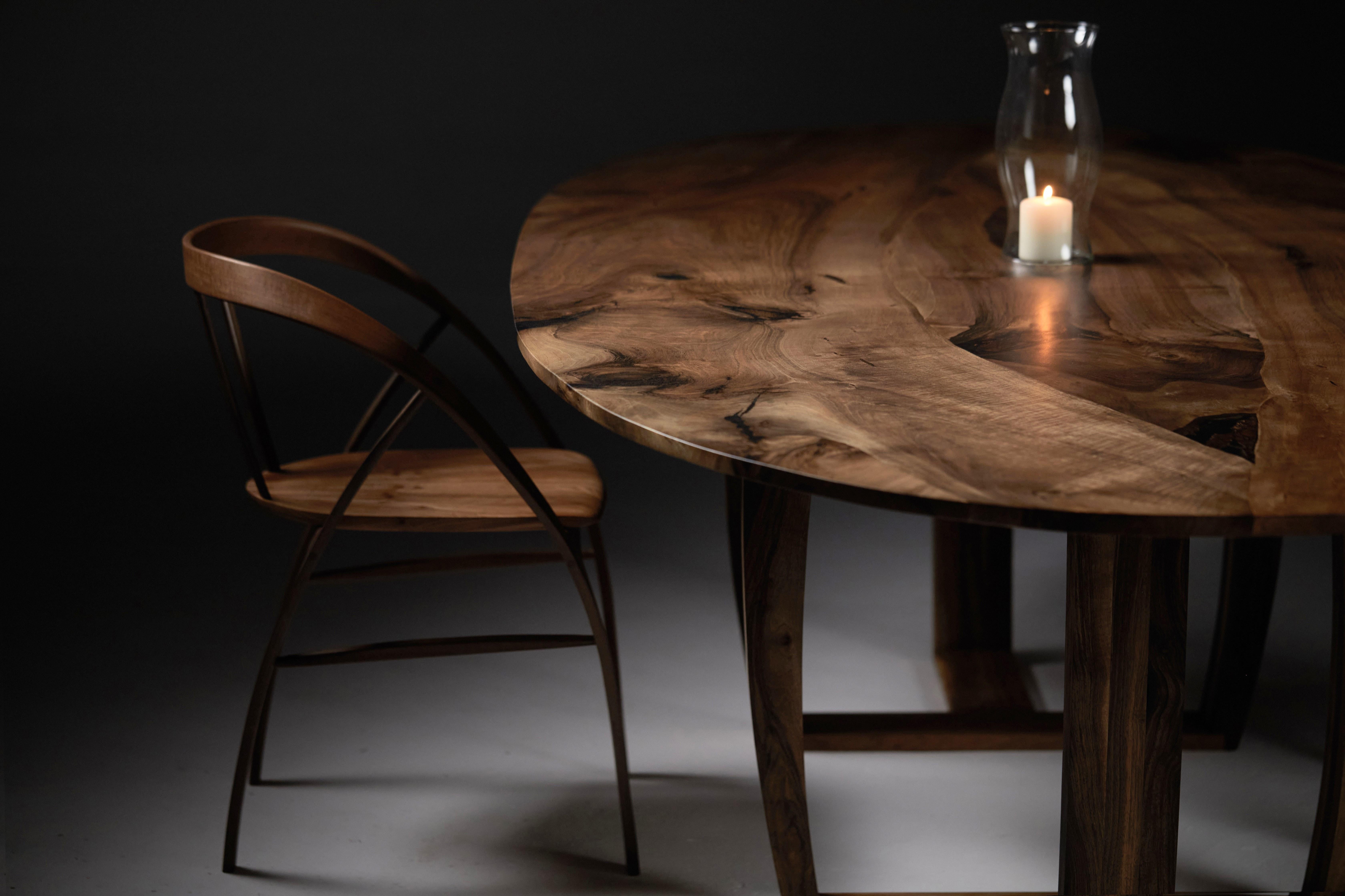 Oval Walnut Dining Table by Jonathan Field For Sale 7