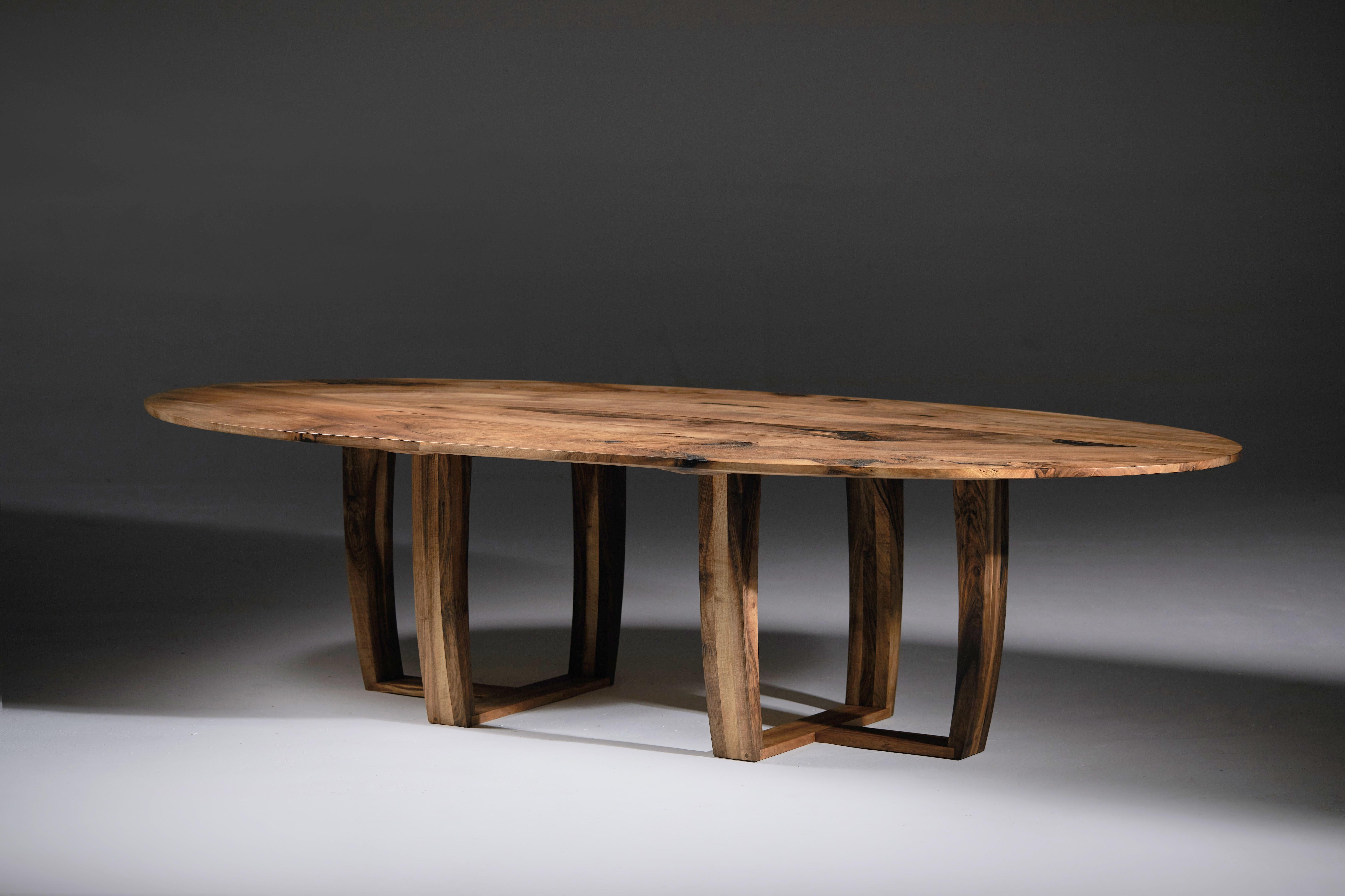 English Oval Walnut Dining Table by Jonathan Field For Sale